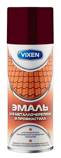 Эмаль аэрозольная для металлочерепицы и профнастила Vixen 500Мл цвет винно-красный