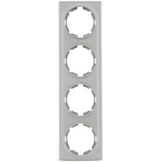 Рамка для розеток и выключателей Onekey Florence 4 поста, цвет серый Onekeyelectro