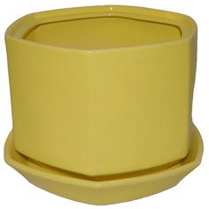 Горшок цветочный Goncar Меркурий 11x13.5x11 см v1 л керамика жёлтый Гончар