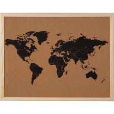 Доска пробковая «Карта мира» 40х50 Allwall