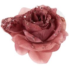 Украшение новогоднее «Цветок с блёстками», 8.5 см, полиэстер, цвет розовый Everlands