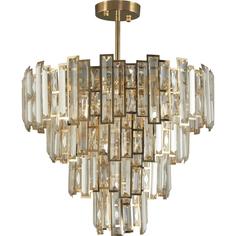 Люстра хрустальная потолочная Бриз 8 ламп 24 м² цвет золото Demarkt