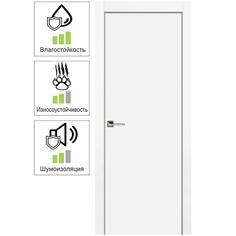 Дверь межкомнатная Гладкая глухая эмаль цвет белый 70x200 см (с замком в комплекте) Принцип