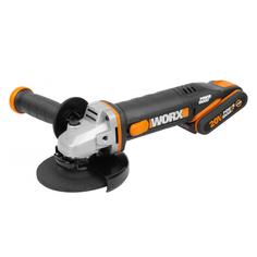 УШМ (болгарка) аккумуляторная Worx WX803, 20 В Li-ion 1x4 Ач, 1x2 Ач, 125 мм