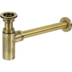 Сифон для раковины с выпуском латунь цвет бронза Wirquin