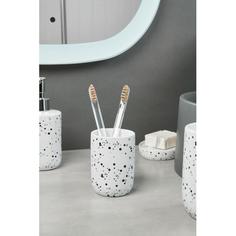 Стакан для зубныx щеток Splash керамика белый/чёрный Swensa
