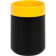 Стакан для зубныx щеток Keila керамика чёрный /жёлтый Swensa