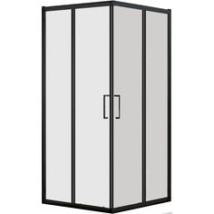 Душевая ширма Квадро Black квадратная 100х100 см цвет чёрный Mart