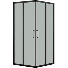 Душевая ширма Квадро Black квадратная 100х100 см цвет чёрный матовый Mart