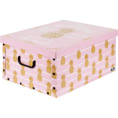 Коробка «Ананасы», 390x500x240 мм, 46.8 л, картон, цвет розовый Domo PAK