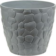 Кашпо Idea Камни ø22 h19 см v4.8 л пластик серый