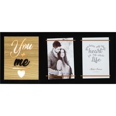 Рамка для 2-ух фотографий с подсветкой « You and Me» 10x15 см, цвет чёрный