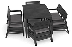 Набор садовой мебели Keter Delano пластик графит: 2 софы, 2 кресла, 1 стол