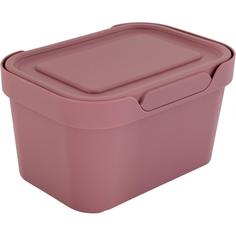 Ящик LUXE с крышкой 190х130х110 мм, 1,9 л, пластик, цвет розовый Бытпласт