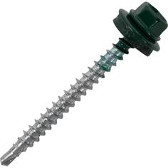 Саморезы кровельные RAL6005 шестигранная головка зеленые 4.8x51, 60 шт. Tech Krep