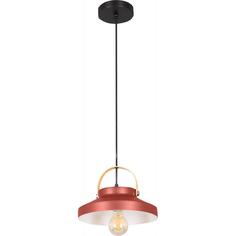 Подвесной светильник Toplight Wendi, 1 лампа, 7 м², цвет красный/дерево