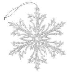 Украшение новогоднее "Снежинка Морозко", пластик, цвет серебряный