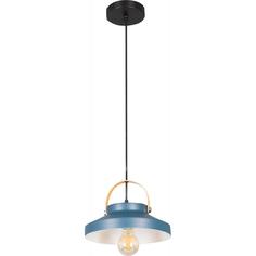 Подвесной светильник Toplight Wendi, 1 лампа, 7 м², цвет синий/дерево