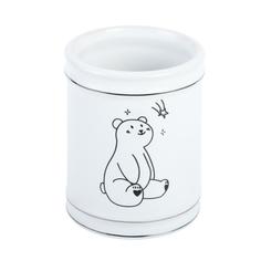 Стакан для зубных щеток Teddy керамика цвет белый Fixsen