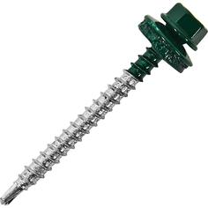 Саморезы кровельные RAL6005 зеленые 4.8x51, 60 шт. НЕВСКИЙ КРЕПЕЖ