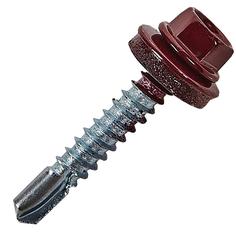 Саморезы кровельные RAL3005 красные 5.5x32 100 шт. НЕВСКИЙ КРЕПЕЖ