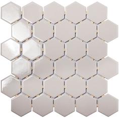 Мозаика керамическая StarMosaic Homework Hexagon Grey Glossy 27.1x28.2 см цвет серый