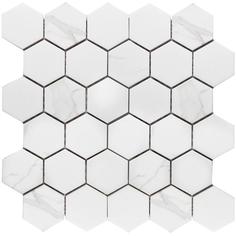 Мозаика керамическая StarMosaic Homework Hexagon Carrara Matt 27.1x28.2 см цвет серый