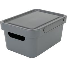Ящик с крышкой Luxe, 270х190х120 мм, 4,6 л, полипропилен, цвет серый Бытпласт