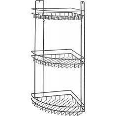 Полка для ванной комнаты Rely трехъярусная угловая 22x22x59.6 см, металл, цвет чёрный Lemer