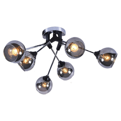 Люстра потолочная Ширли 6 ламп, 18 м², цвет чёрный/хром Семь огней
