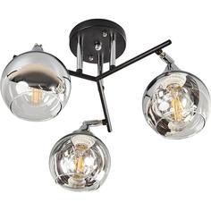 Люстра потолочная Присси 3 лампы, 9 м², цвет чёрный/хром Семь огней