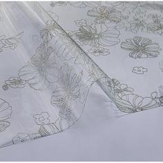 Скатерть «Жидкое стекло Цветы», прямоугольная, 80x120 см, цвет серый