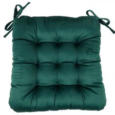 Подушка для стула "Бархат" 40x36x6 см цвет изумруд Linen Way