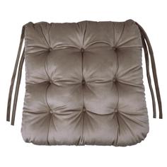 Подушка для стула "Бархат" 40x36x6 см цвет бежевый Linen Way
