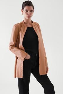 КОЖАНАЯ РУБАШКА-ТУНИКА ОВЕРСАЙЗ COS