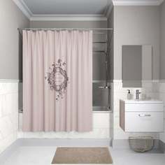 Штора для ванной IDDIS B15P218i11 (розовый, с рисунком)