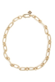 Золотое ожерелье-цепь с текстурированным звеньями Lauren Rubinski