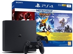 Игровая приставка Sony PlayStation 4 Slim 1Tb CUH-2008B + Gran Tourismo + Ratchet & Clank + Horizon Zero Dawn + PS Plus 3 месяца Выгодный набор + серт. 200Р!!!