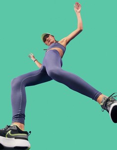 Бесшовные леггинсы в рубчик ASOS 4505-Голубой