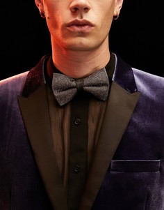 Галстук-бабочка темно-серого цвета с эффектом металлик ASOS DESIGN-Серебристый