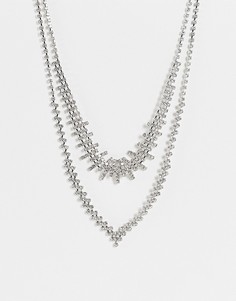 Серебристое ожерелье в несколько рядов с кристаллами True Decadence-Серебристый