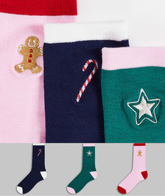 Новогодний подарочный набор из 3 пар носков Chelsea Peers-Разноцветный