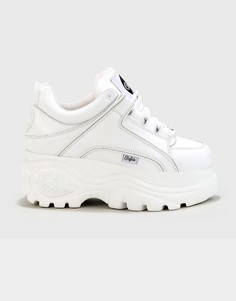 Белые кожаные кроссовки на платформе Buffalo London-Белый