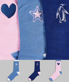 Новогодний подарочный набор из 3 пар носков с пингвином Chelsea Peers-Разноцветный