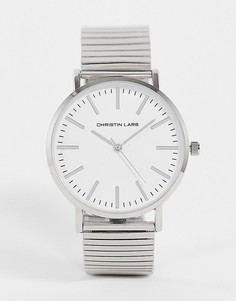 Серебристые мужские часы-браслет с белым циферблатом Christian Lars-Серебристый