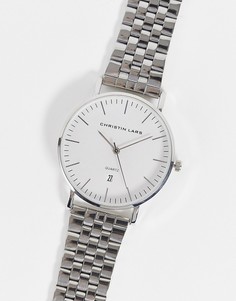 Серебристые мужские часы с крупными звеньями на браслете Christian Lars-Серебристый