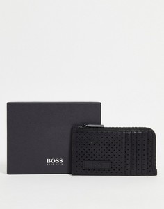 Кожаный кошелек черного цвета BOSS-Черный цвет