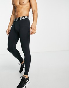 Черные облегающие леггинсы Surfanic Bodyfit Carbon Dri Thermal-Черный