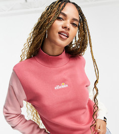 Розовый свитшот в стиле колор блок ellesse-Розовый цвет
