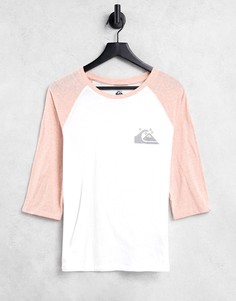 Серая футболка с рукавами реглан Quiksilver-Розовый цвет